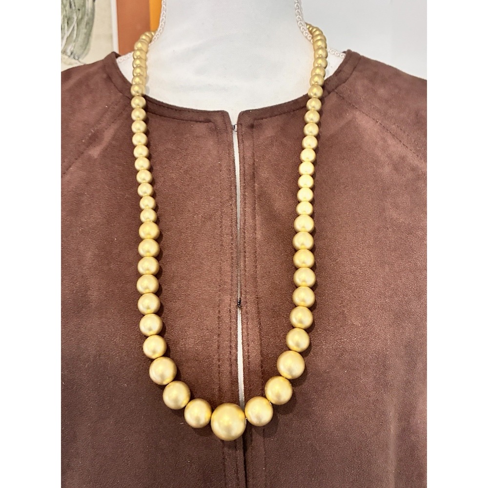 Chico's Gold Tone Graduated Beaded Statement Necklace NWT